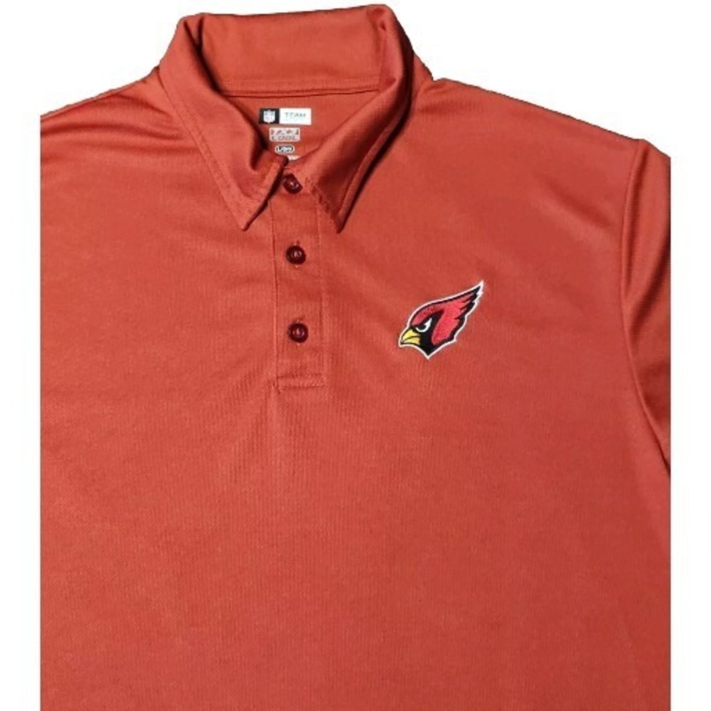 NFL Team Apparel Arizona Cardinals Polo Mens Large Red TX3 Cool Short‎ Sleeve